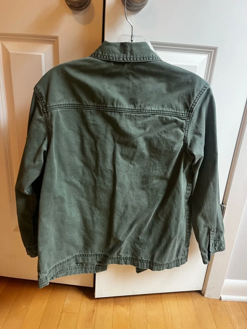 Justice Olive Green Utility Jacket with Sequin Patches